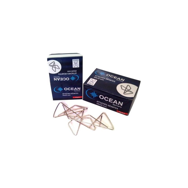  Lot de 10 Boites de 12 attaches géantes OCEAN 65x45 mm Chrome 