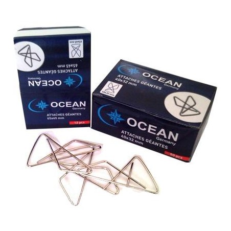  Lot de 10 Boites de 12 attaches géantes OCEAN 65x45 mm Chrome 