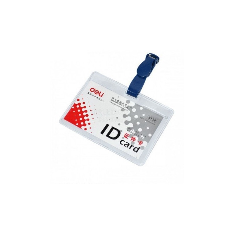  Lot de 50 Porte Badges DELI avec pinces bretelles 90x54 mm paysage 