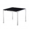 Table basse VERRA avec 4 pieds 60 x 60 cm en verre noir & chrome