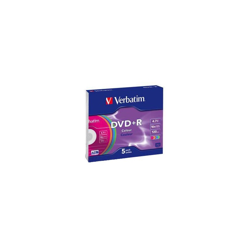  Boite de 5 DVD+R réinscriptibles Verbatim 