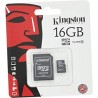  Carte Mémoire microSDHC KINGSTON 16GB Class 4 AVEC ADAPTEUR 