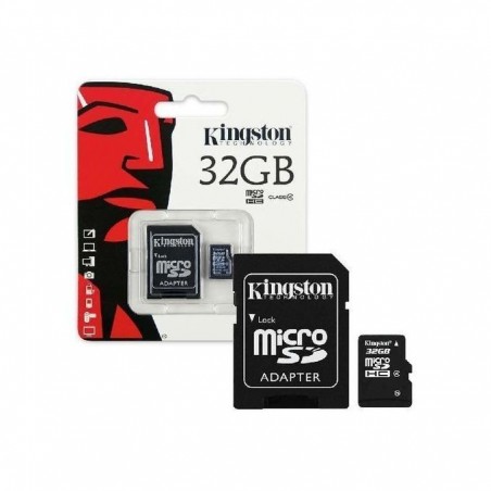  Carte Mémoire microSDHC KINGSTON 32GB Class 4 AVEC ADAPTEUR 