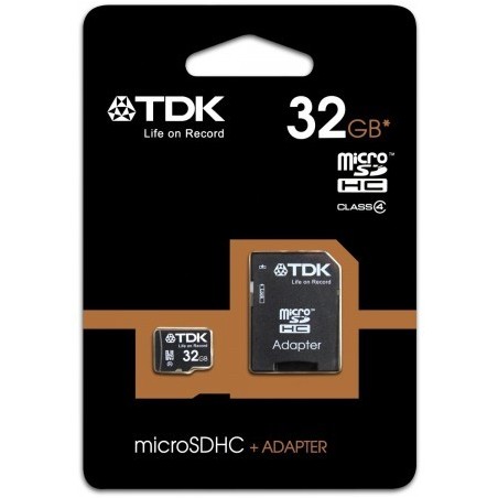  Carte Mémoire MicroSDHC TDK 32 Go Class 4 avec adaptateur 