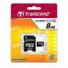  Carte mémoire MicroSDHC Transcend 8 Go classe 4 avec adapteur 