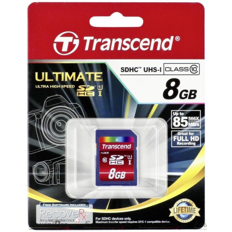  CARTE MEMOIRE TRANSCEND 8GB SDHC CLASS 10 