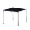 Table basse VERRA avec 4 pieds 60 x 60 cm en verre noir & chrome