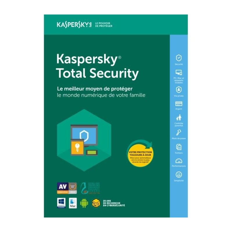  Kaspersky Antivirus 2019 3 Postes /1 An Multi-postes 