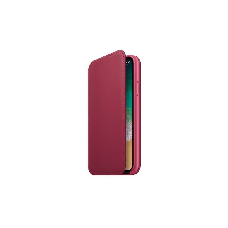 Etui folio APPLE à rabat en cuir pour smartphone iPhone X coloris au choix
