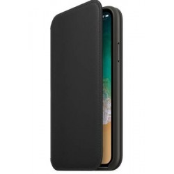 Etui folio APPLE à rabat en cuir pour smartphone iPhone X coloris au choix