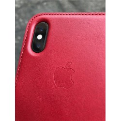 Etui folio APPLE à rabat en cuir pour smartphone iPhone X coloris au choix