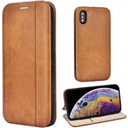 Etui folio APPLE à rabat en cuir pour smartphone iPhone X coloris au choix