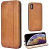 Etui folio APPLE à rabat en cuir pour smartphone iPhone X coloris au choix