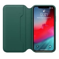 Etui folio APPLE à rabat en cuir pour smartphone iPhone X coloris au choix