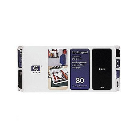  Tête d'impression noire et dispositif de nettoyage HP 80 (C4820A) 