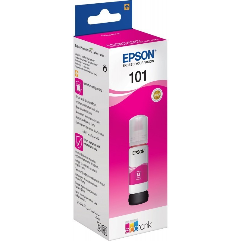 Bouteille d'encre Magenta Epson EcoTank 101 (C13T03V34A)