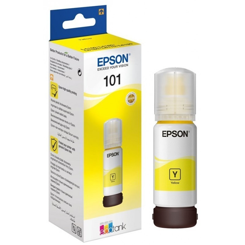 Bouteille d'encre Jaune Epson EcoTank 101 (C13T03V44A)