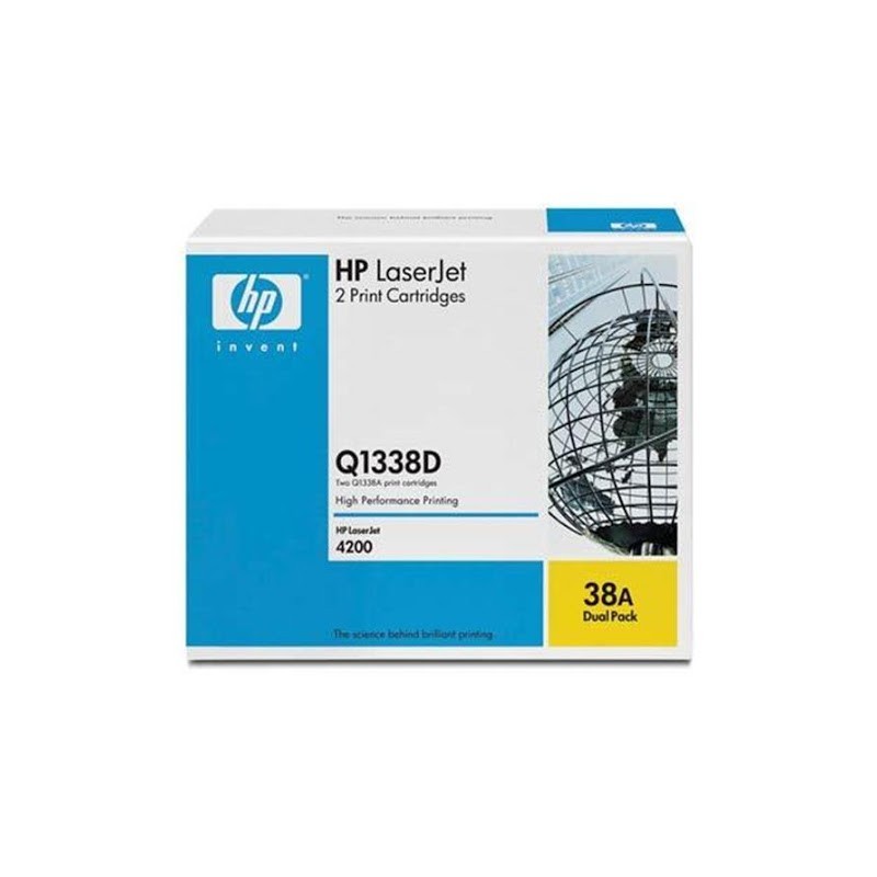  Toner Noires HP LaserJet Q1338A (lot de 2) (Q1338D) 