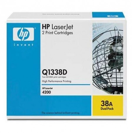  Toner Noires HP LaserJet Q1338A (lot de 2) (Q1338D) 