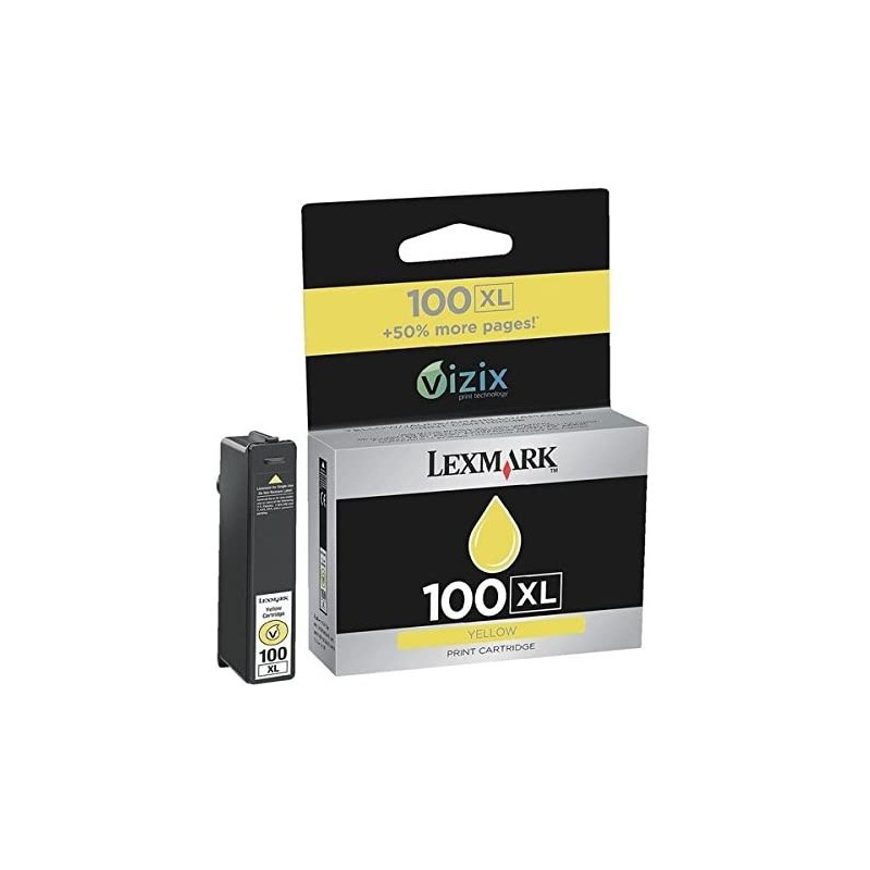  Cartouche d'encre Lexmark haute capacité Jaune 100XL 