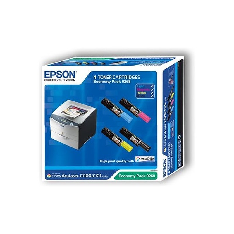  Pack de 4 toners laser Epson C13S050268 