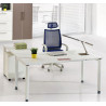 Bureau Opérateur CUBE avec retour 160 cm Blanc