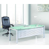 Bureau Opérateur ICE en verre sablé 160 cm