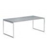 Table basse VERRA 60 x 120 cm en verre trempé transparent et chrome