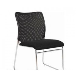 Fauteuil Visiteur WAIT structure chromée couleur Noir