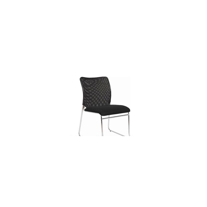 Fauteuil Visiteur WAIT structure chromée couleur Noir