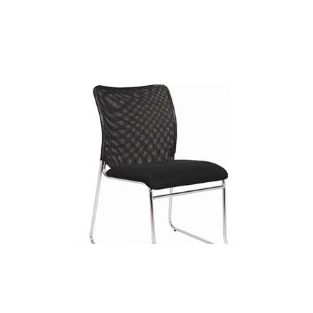 Fauteuil Visiteur WAIT structure chromée couleur Noir
