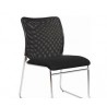 Fauteuil Visiteur WAIT structure chromée couleur Noir