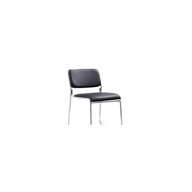 Fauteuil Visiteur VICTOR en cuir synthetique et structure chromée