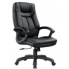 Fauteuil président DENIS en simili cuir noir & chrome