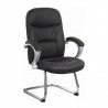 Fauteuil visiteur sur luge APOLO en simili cuir noir & PP