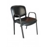 Chaise Visiteur ISO avec accoudoir en Simili cuir Couleur Noir