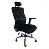 Fauteuil Manager REGAL en Tissu Mesh noir avec têtière & chrome