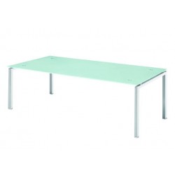 Table de réunion VERRA en verre sablé 180x90 cm