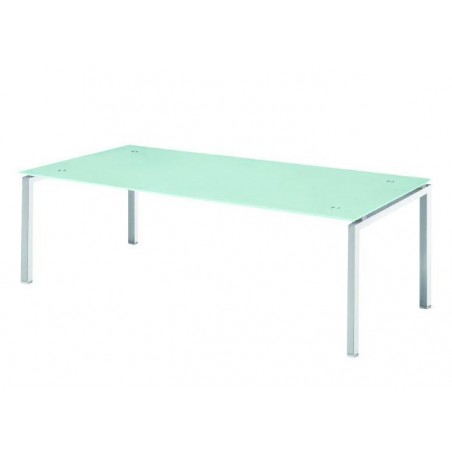 Table de réunion VERRA en verre sablé 180x90 cm