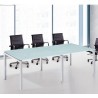 Table de réunion VERRA en verre sablé 240x120 cm