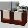 Comptoir de réception ALPHA avec côtés, Lumière LED 140 x 65 x 110 cm couleur wengé