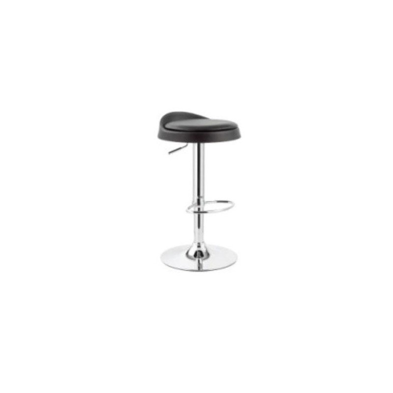 Tabouret JOY en cuir synthétique Noir& Chrome