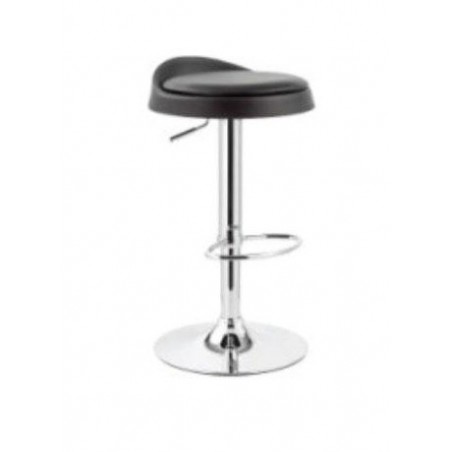 Tabouret JOY en cuir synthétique Noir& Chrome