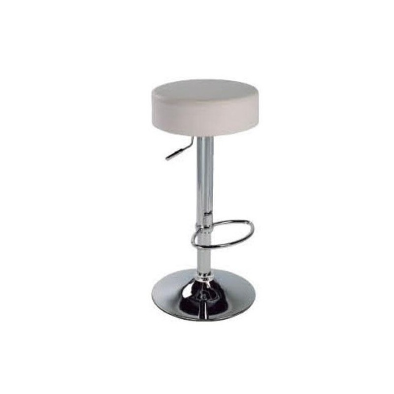 Tabouret CIRCLE en simili cuir et chrome Coloris au choix avec repose pied