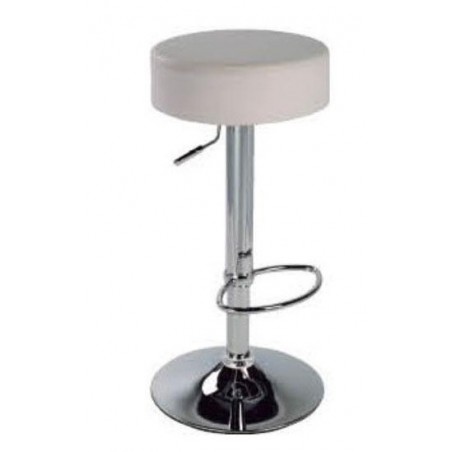 Tabouret CIRCLE en simili cuir et chrome Coloris au choix avec repose pied