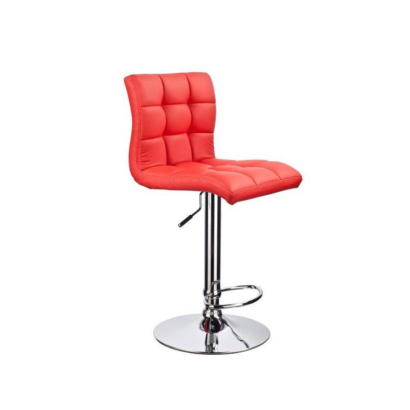 Tabouret FLORENCE en simili cuir & chrome Coloris au choix