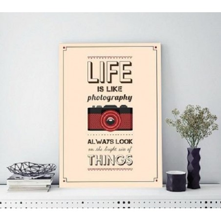  Tableau décoratif Inspirant "Life is like Photography" L40 x H70 cm 