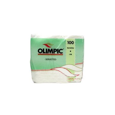  Serviette de table blanche Olimpic 100 unités 