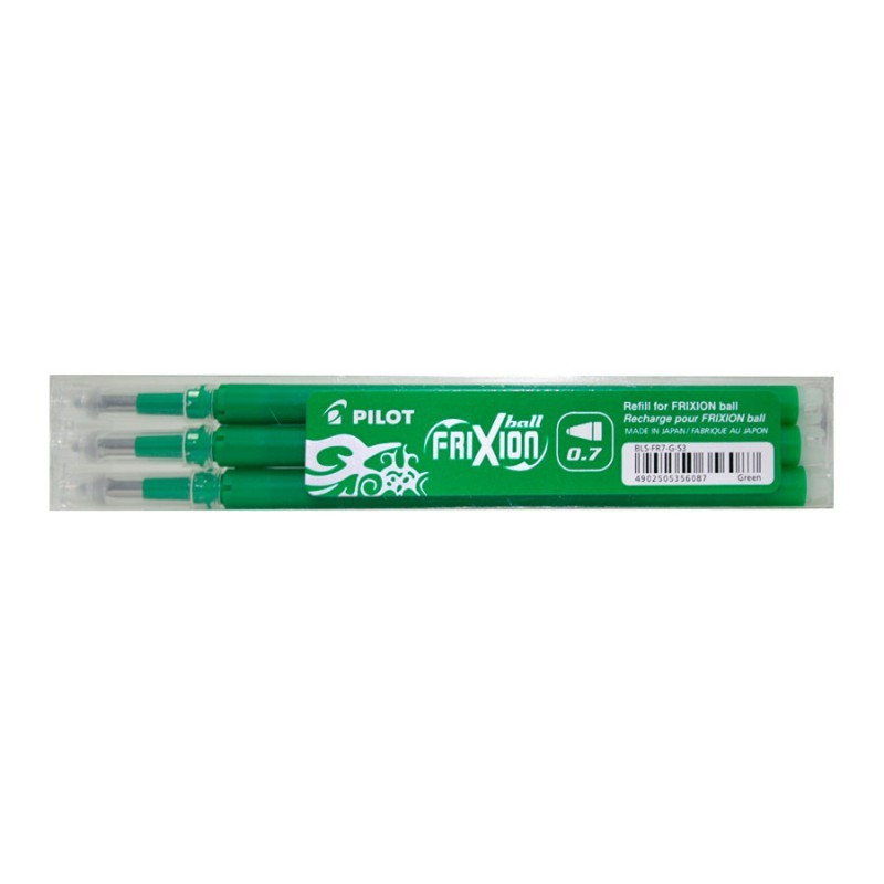 3 Recharges Pilot Frixion Vert 0.7