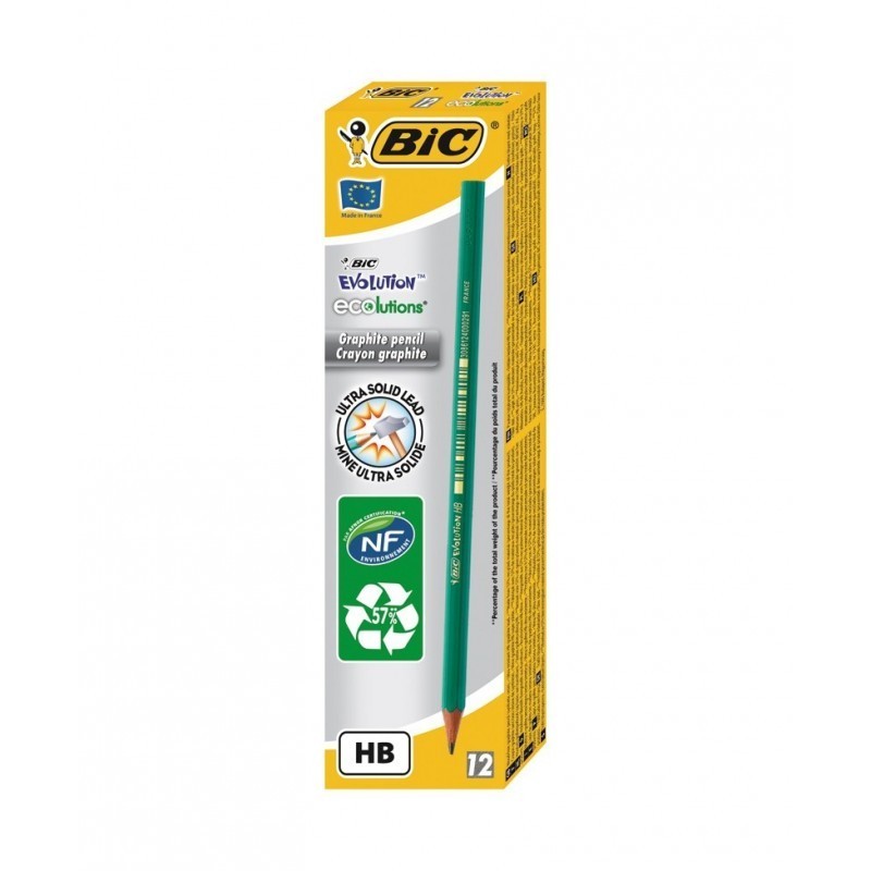 Boite de 12 Crayons HB BIC Evolution ecolutions